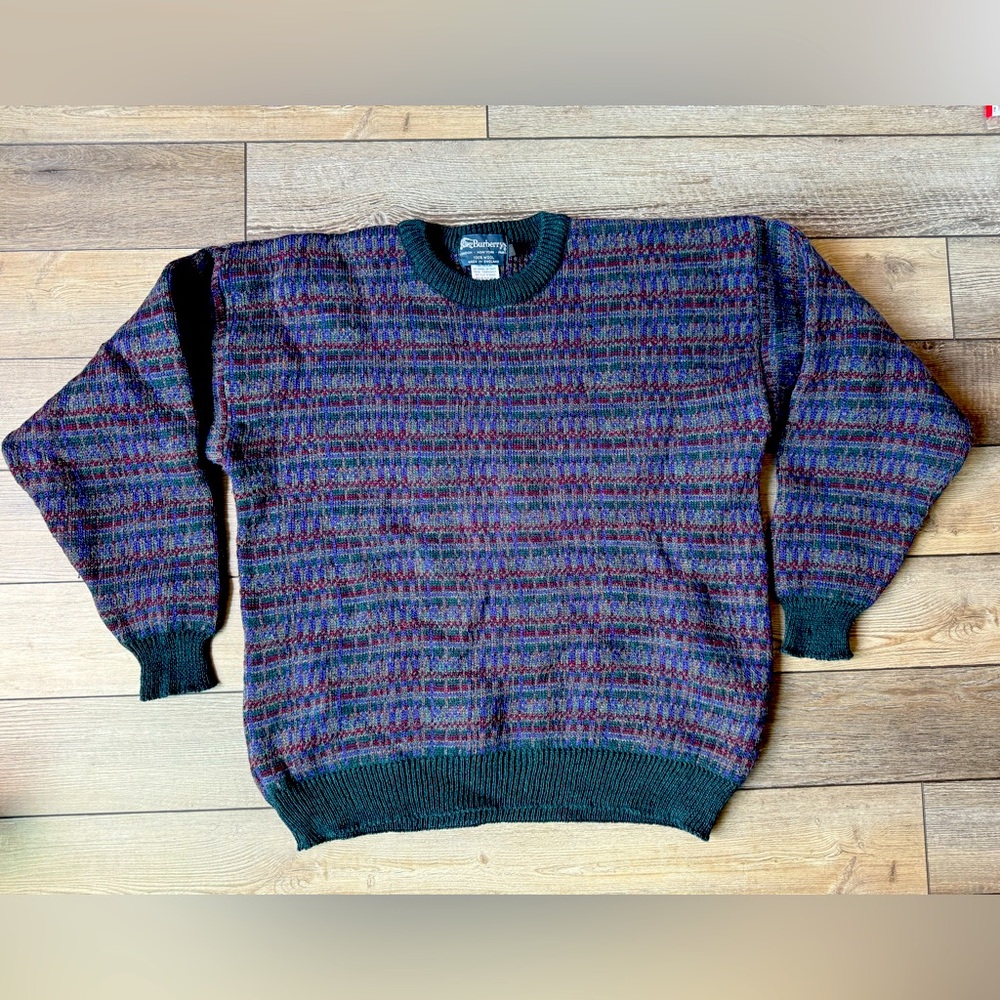 Men’s vintage Burberry thick sweater 100% wool XL